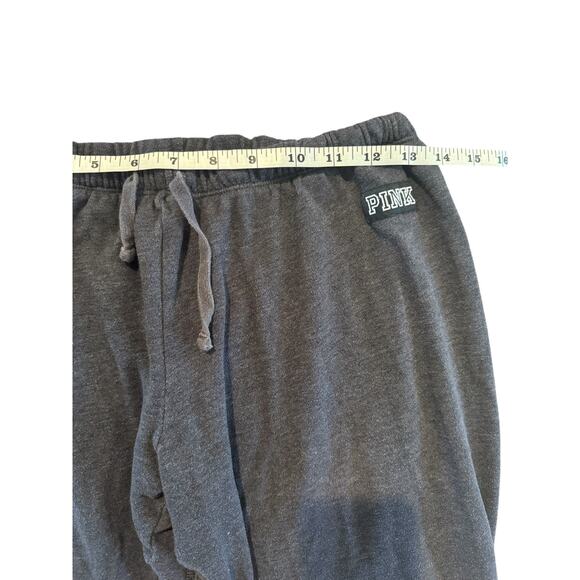 Victoria’s Secret PINK Gray Jogger Sweatpants Women’s Small Logo Drawstring - Picture 8 of 9